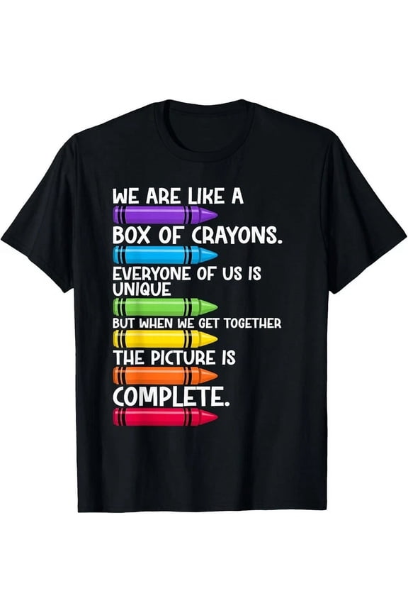 Back To School Teacher We Are Like A Box Of Crayons Gift T-Shirt Unisex S-5XL Hot Trending Shirt, Vintage Birthday Gift
