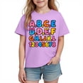 thumbnail image 1 of Back To School Tees For Kids Cotton Comfy Casual Stylish T Shirts Crew Neck Short Sleeve Pullover Tops (7 Years, Purple), 1 of 9
