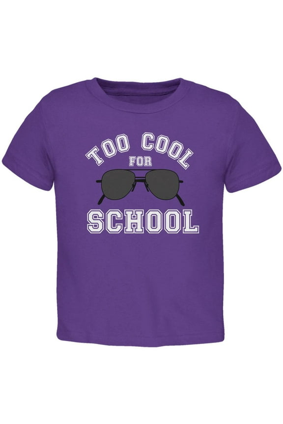 Back To School Too Cool For School Sunglasses Toddler T Shirt Purple 3T