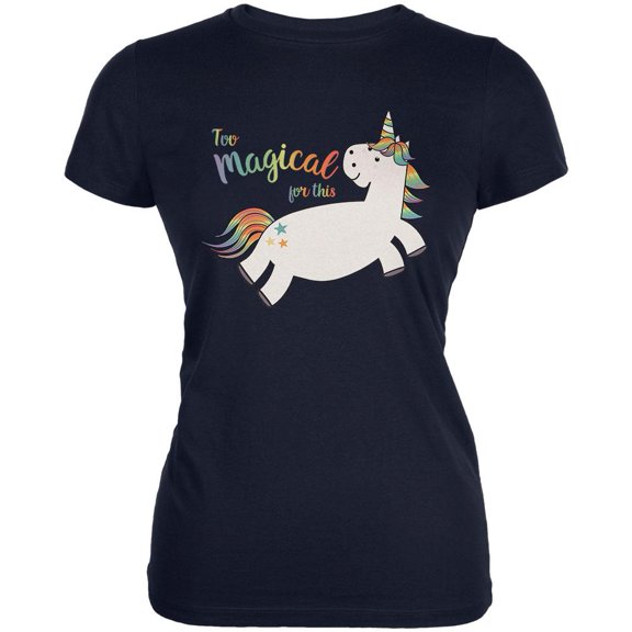 Back To School Too Magical For This Unicorn Juniors Soft T Shirt Black X-LG