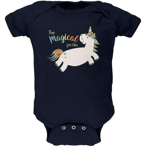 Back To School Too Magical For This Unicorn Soft Baby One Piece Black 0-3 M