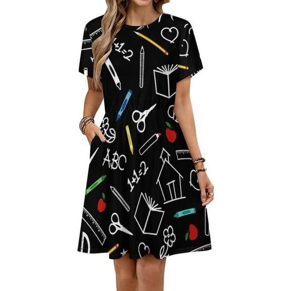 Back To School Women's Dress Short Sleeve Summer Sundress Summer Women Clothes