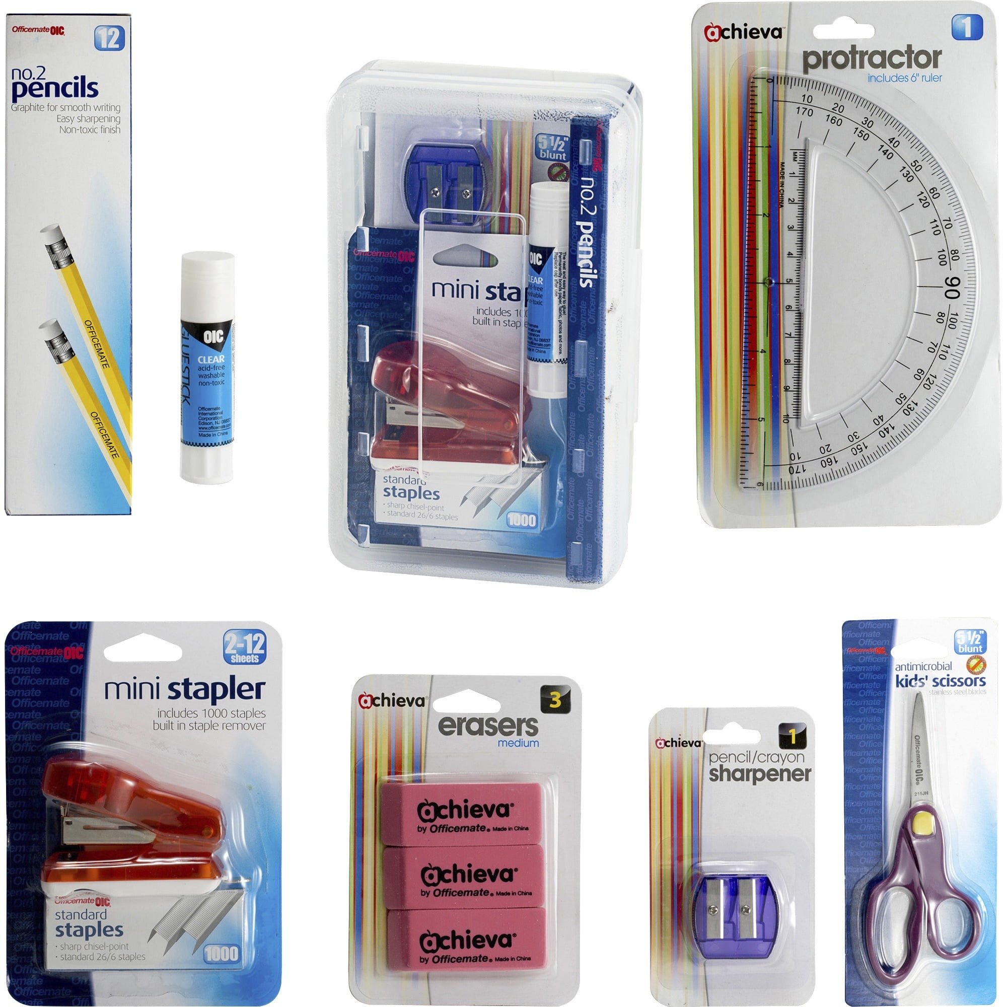 Back to School Pencil Box / Essential Supplies Organizer Kit, 8 Pieces - Multi - 1 Each Back to School Pencil Box / Essential Supplies Organizer Kit, 8 Pieces - Multi - 1 Each