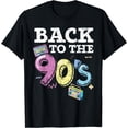 thumbnail image 1 of Back To The 90's 1990 Vintage Nineties Party 1990s T-Shirt Black Medium, 1 of 4