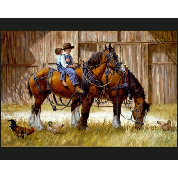 Back To The Barn Cotton Panel Fabric