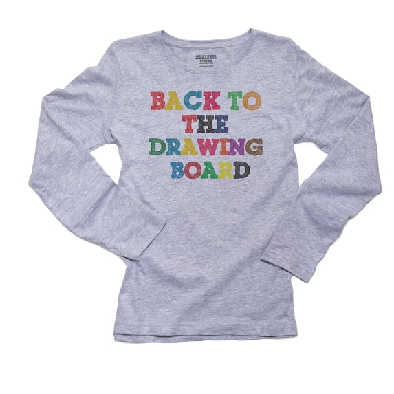 Back To The Drawing Board - Let's Start Over Women's Long Sleeve Grey T-Shirt