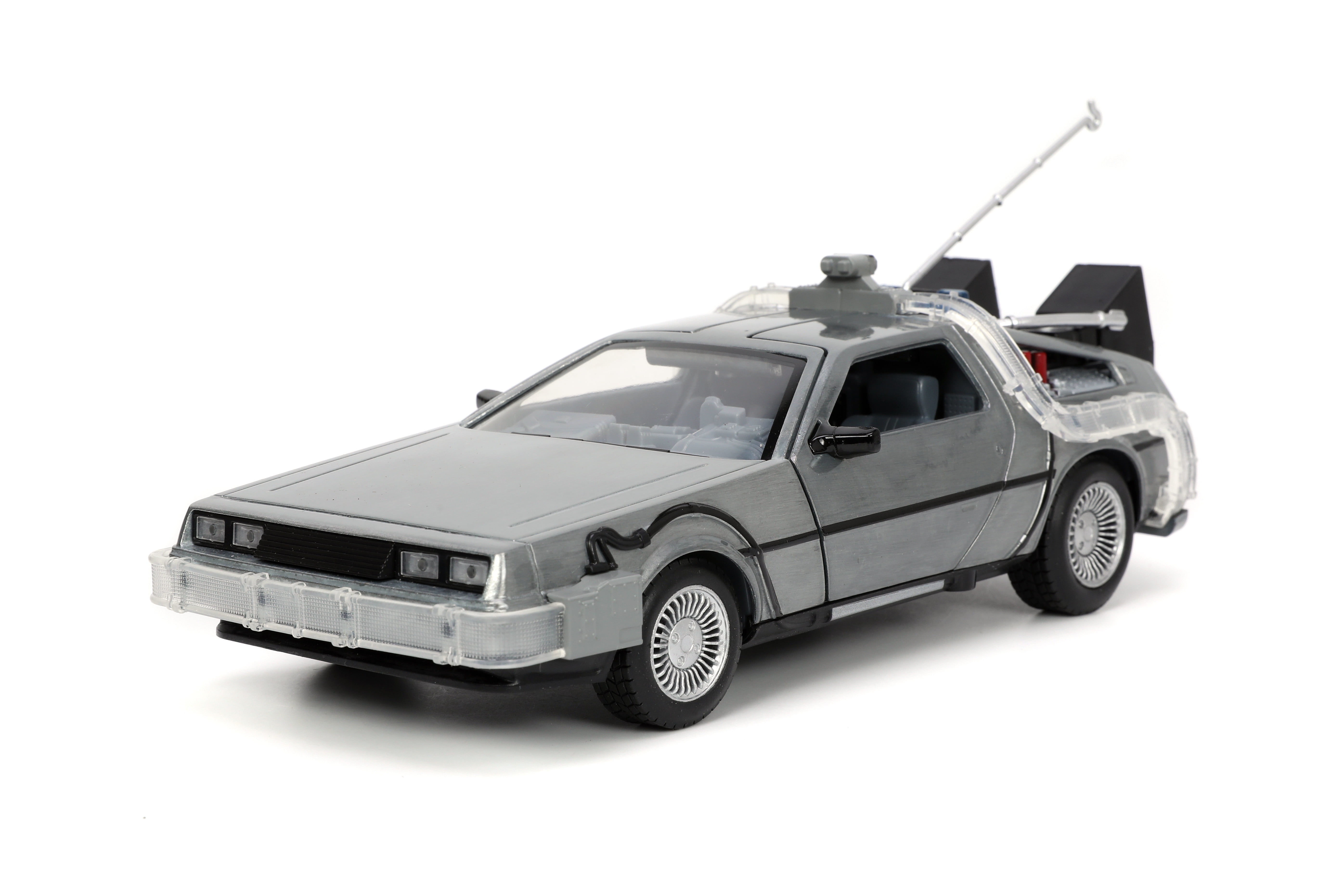 Back to the Future Diecast Collectable Time Machine 1:24 Scale Metal Toy Vehicle with Light ...