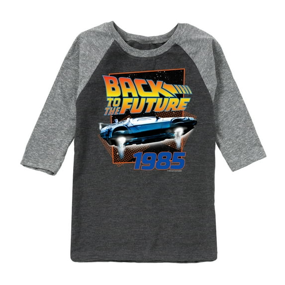Back To The Future - 1985 Flying DeLorean - Toddler & Youth Raglan Graphic T-Shirt