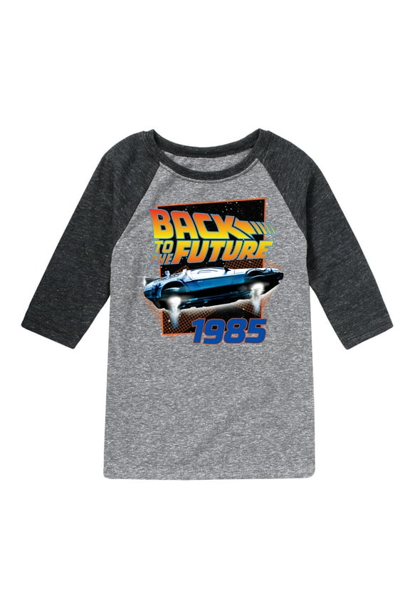 - 1985 Flying DeLorean - Toddler & Youth Raglan Graphic T-Shirt