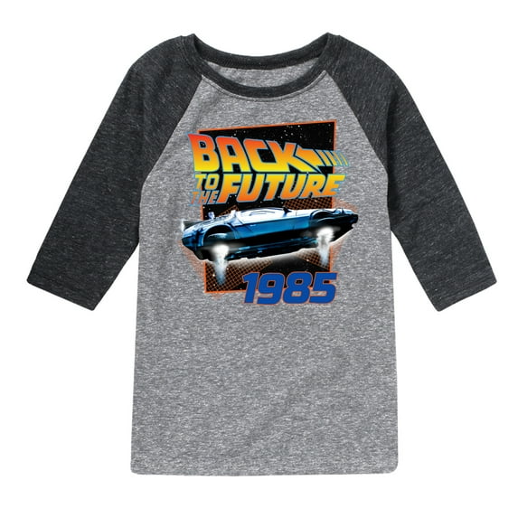 Back To The Future - 1985 Flying DeLorean - Toddler & Youth Raglan Graphic T-Shirt
