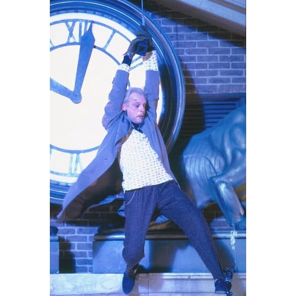 Back To The Future 24x36 Poster Christopher Lloyds swings from clock