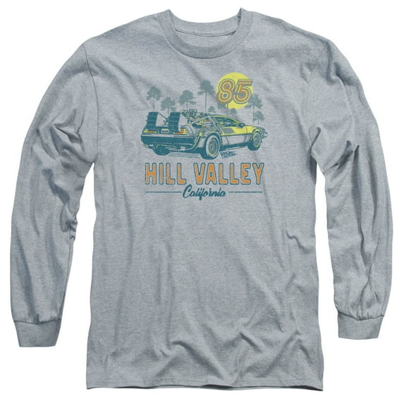 Back To The Future 85 Long Sleeve Adult 18/1 T-Shirt Athletic Heather
