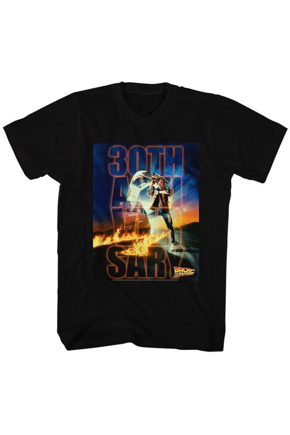 Back To The Future Btf 30th Anniversary Black Adult T-Shirt 2Xlt