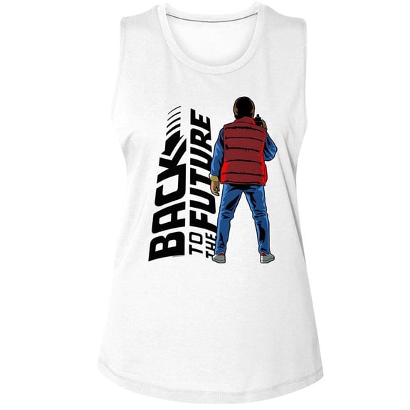 Back To The Future Back To Back White Women's Muscle Tank T-Shirt
