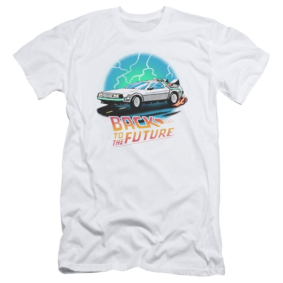 Back To The Future Bttf Airbrush S/S Adult 30/1 T-Shirt White
