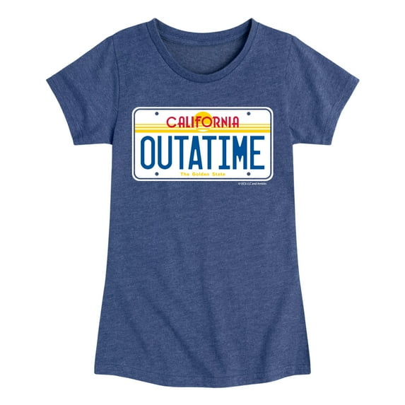 Back To The Future - California License Plate Outtatime - Toddler & Youth Girls Short Sleeve Graphic T-Shirt