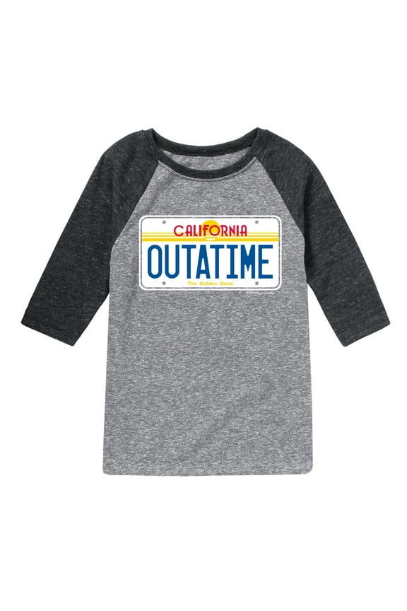- California License Plate Outtatime - Toddler & Youth Raglan Graphic T-Shirt