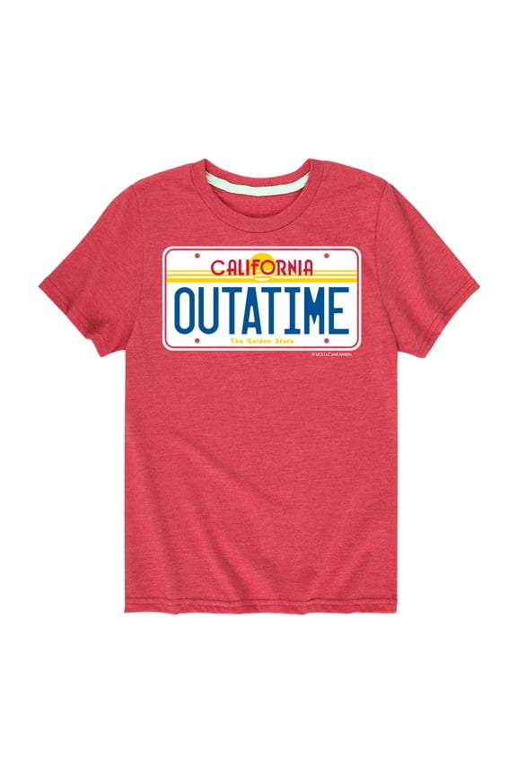 - California License Plate Outtatime - Toddler & Youth Short Sleeve Graphic T-Shirt