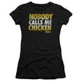 thumbnail image 1 of Back To The Future Chicken S/S Junior Women's T-Shirt Sheer Black, 1 of 2