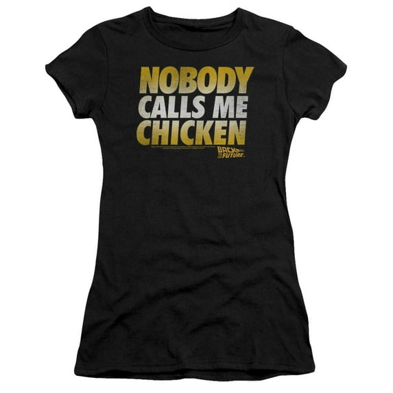 Back To The Future Chicken S/S Junior Women's T-Shirt Sheer Black