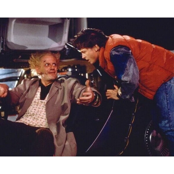 Back To The Future Christopher Lloyds De Lorean car Michael J. Fox 24x30 Poster