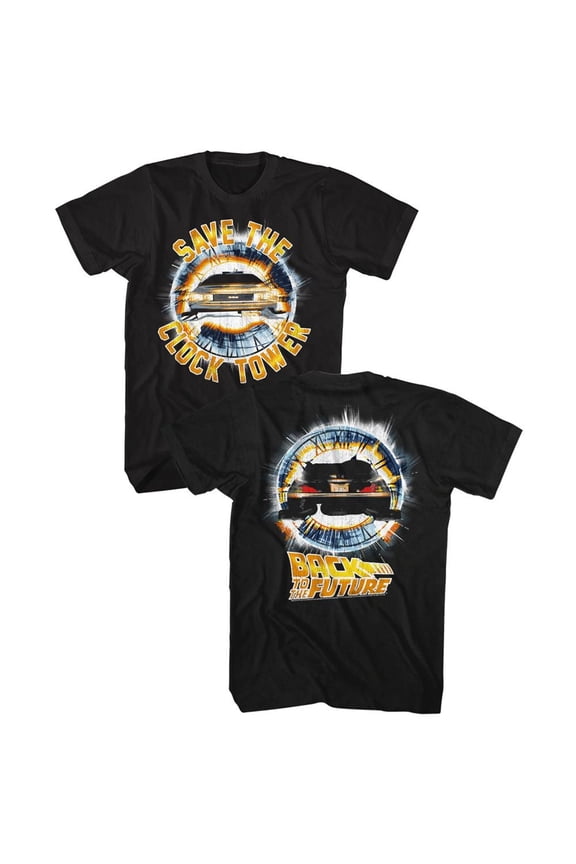 Back To The Future Clocktower Black Adult T-Shirt 4Xlt ***F&B***