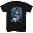 thumbnail image 1 of Back To The Future Cute Cartoon Doc And Clock Tower Black T-Shirt, 1 of 2
