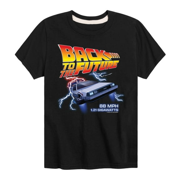 Back To The Future - DeLorean 88 MPH 1.21 Gigawatts - Toddler & Youth Short Sleeve Graphic T-Shirt