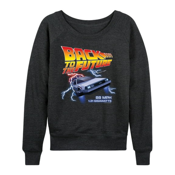 Back To The Future - DeLorean 88 MPH 1.21 Gigawatts - Women's Lightweight French Terry Long Sleeve Shirt