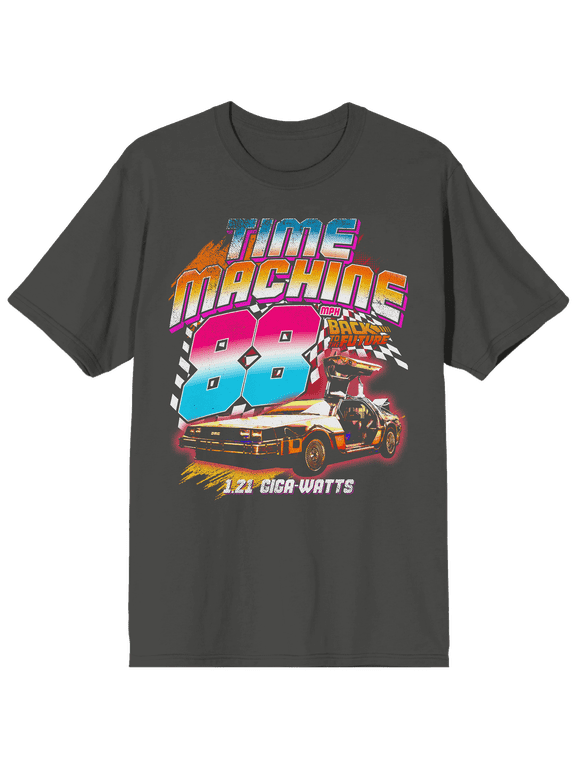 Back To The Future DeLorean 88 Mineral Wash Tee For Men-Medium