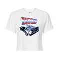 thumbnail image 1 of Back To The Future - DeLorean Red White & Blue - Juniors Cropped Cotton Blend T-Shirt, 1 of 4