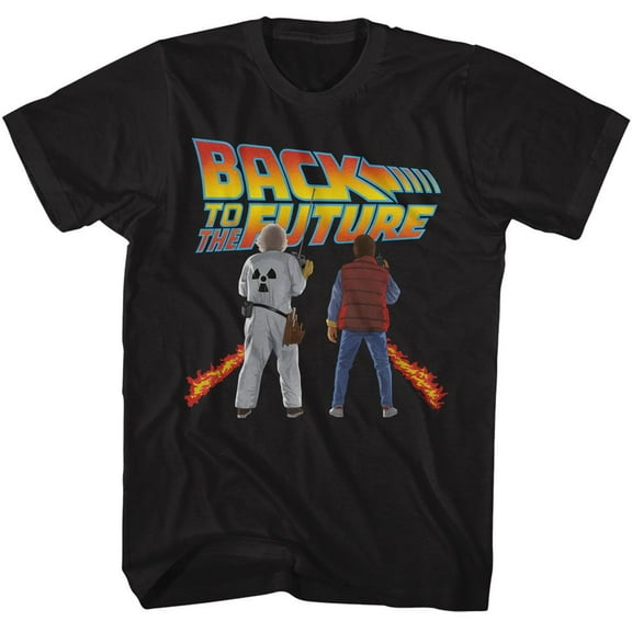 Back To The Future Doc And Marty Black Adult T-Shirt