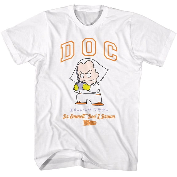 Back To The Future Doc Cartoon Character White T-Shirt