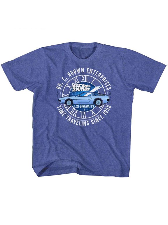 Back To The Future Dr E Brown Enterprises Royal Heather Youth T-Shirt