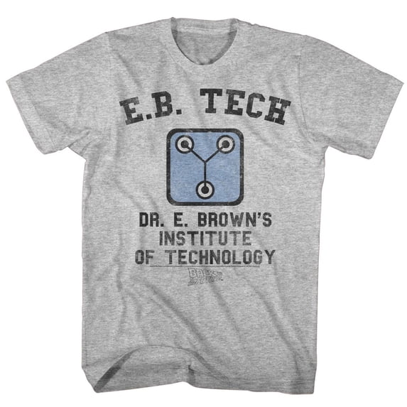 Back To The Future Eb Tech Gray Heather Adult T-Shirt 4Xlt
