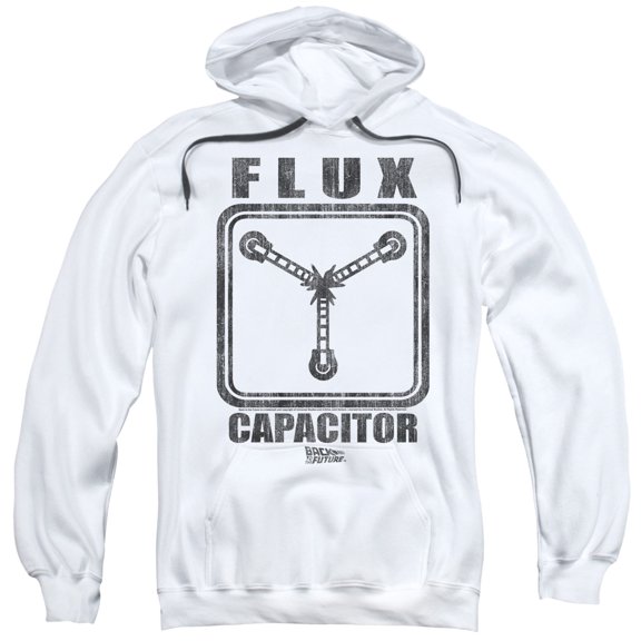 Back To The Future Flux Capacitor Adult Pullover Hoodie Sweatshirt White