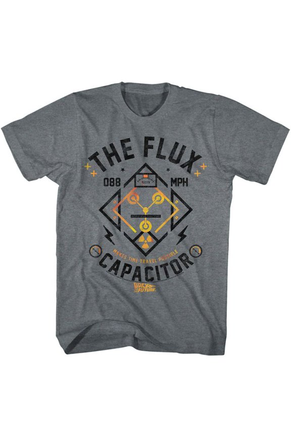 Back To The Future Flux Streetwear Graphite Heather Adult T-Shirt 5Xl