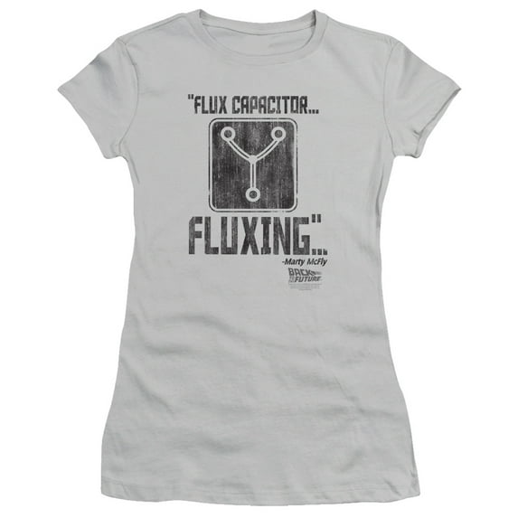 Back To The Future Fluxing S/S Junior Women's T-Shirt Sheer Silver