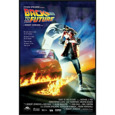 Back To The Future - Framed Movie Poster (Regular Style) (Size: 24" X 36") (Matte Black Plastic Frame)