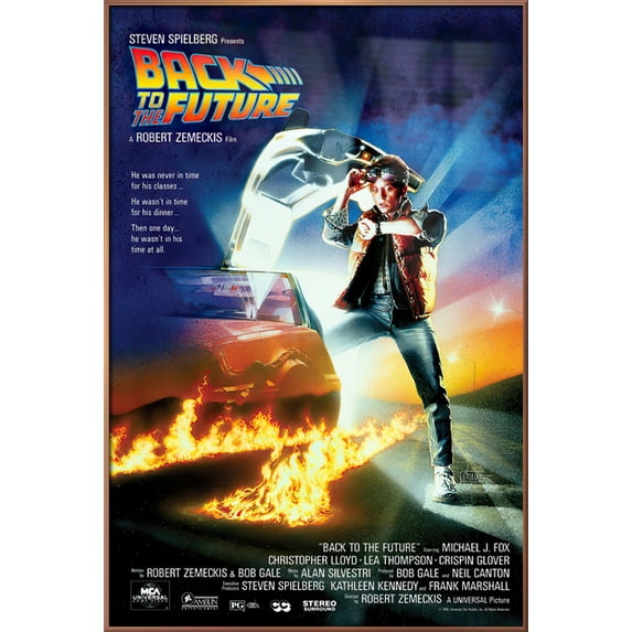 Back To The Future - Framed Movie Poster (Regular Style) (Size: 24" X 36") (Shiny Copper Aluminum Frame)