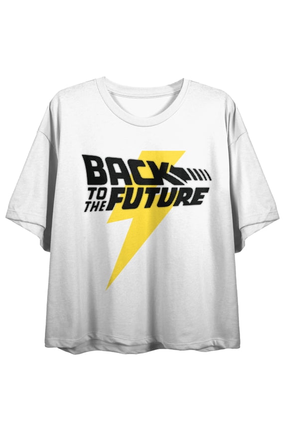 Back To The Future Franchise Your Future Hasn't Been Written Yet Female White Short Sleeve Crop Tee-L