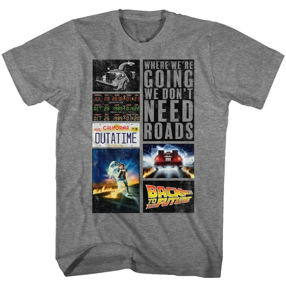 Back To The Future Future Hits Graphite Heather Adult T-Shirt