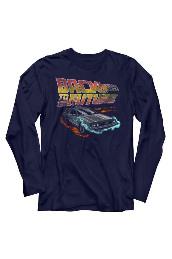 Back To The Future Future Navy Adult Long Sleeve T-Shirt