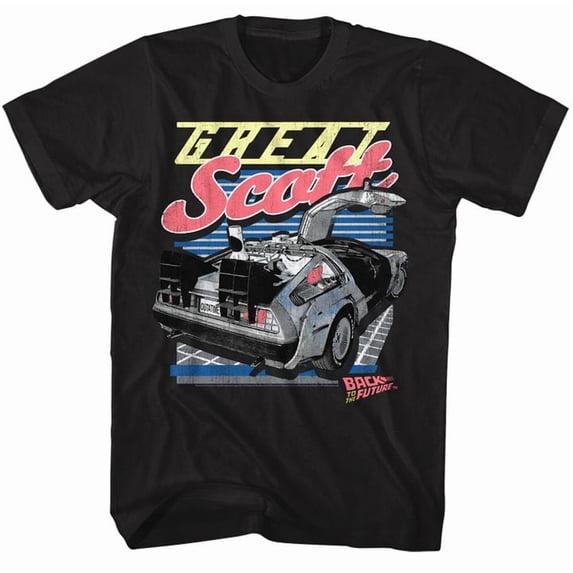 Back To The Future Great Scott Black Adult T-Shirt 2Xlt