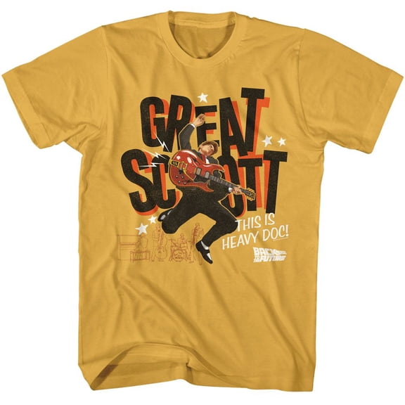 Back To The Future Great Scott Guitar Playing Ginger Adult T-Shirt Xl