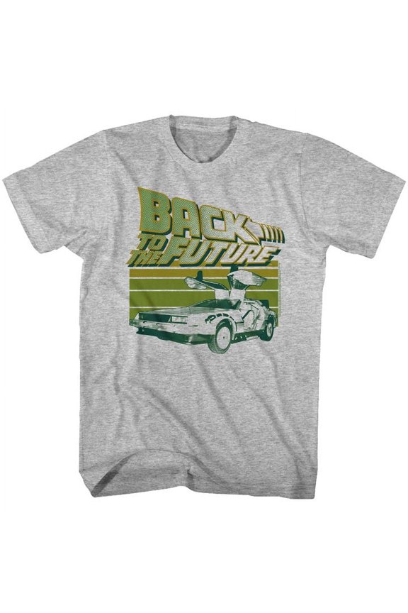 Back To The Future Green Flight Gray Heather Adult T-Shirt 2Xlt