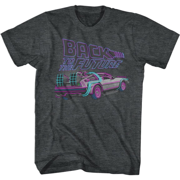 Back To The Future High Lights Black Heather Adult T-Shirt 2Xlt