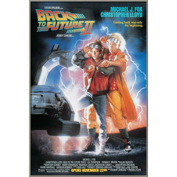 Back To The Future II - Framed Movie Poster (Regular Style) (Size: 24" X 36") (Brushed Champagne Aluminum Frame)