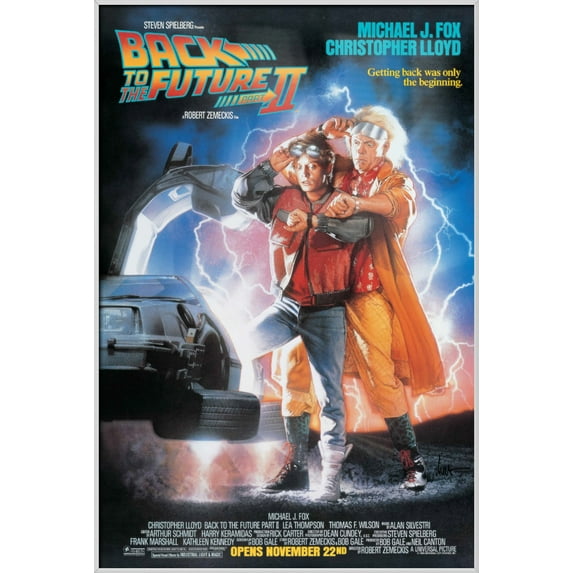 Back To The Future II - Framed Movie Poster (Regular Style) (Size: 24" X 36") (Shiny White Aluminum Frame)