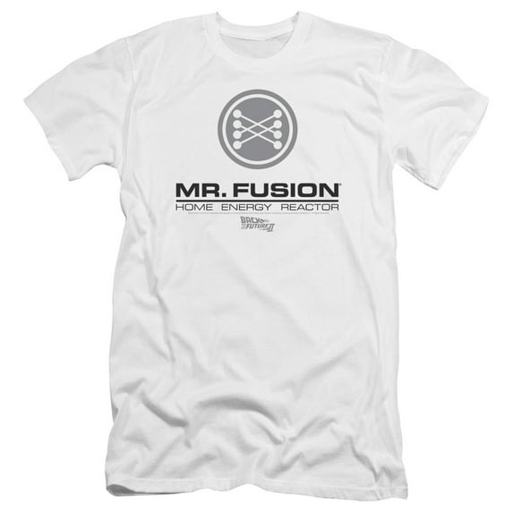 Back To The Future II Mr. Fusion Logo Premium Canvas Adult Slim Fit 30/1 T-Shirt White
